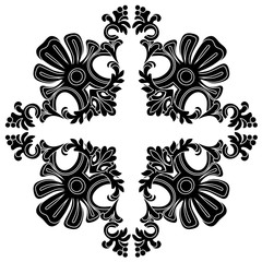 Vintage baroque ornament, corner. Retro pattern antique style acanthus. Decorative design element filigree calligraphy vector. - stock vector