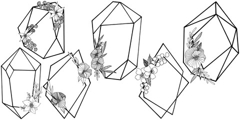 Fototapeta na wymiar Vector diamond rock jewelry mineral. Isolated illustration element. Geometric quartz polygon crystal stone mosaic shape amethyst gem.