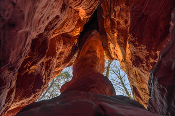 red glowing stones - Felsenglühen Altschlossfelsen Pfalz