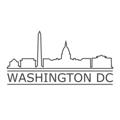 Obraz premium Banner of Washington D.C., Washington icon