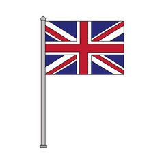 united kingdom flag in pole national symbol