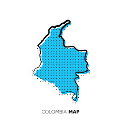 Fototapeta premium Colombia vector country map. Map outline with dots.