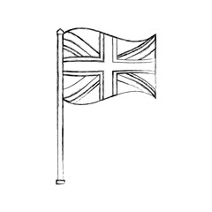 flag in pole of great britain isolated icon