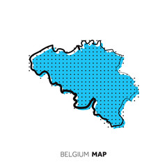 Belgium vector country map. Map outline with dots.