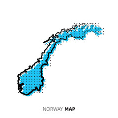 Norway vector country map. Map outline with dots.