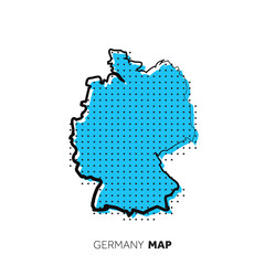 Germany vector country map. Map outline with dots.