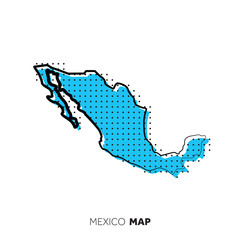 Obraz premium Mexico vector country map. Map outline with dots.