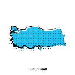 Turkey vector country map. Map outline with dots.