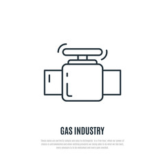 Gas Valve Icon. Gas Industry sign. Line art style. Vector illustration