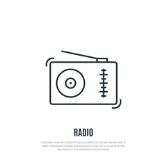 FM receiver Icon. Radio sign. Line art style. Vector illustration