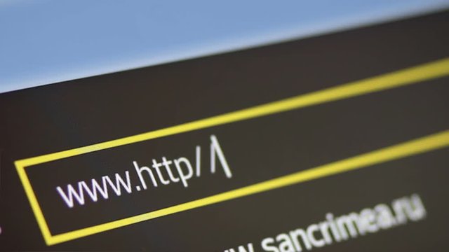 Closeup of Http Address in Web Browser in Shades of Blue - Shallow Depth of Field