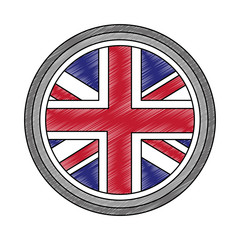 emblem seal of flag great britain isolated icon