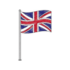 flag in pole of great britain isolated icon