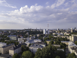 Aerial view of City Tallinn, Estonia district