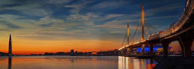 Cable-stayed bridge and high-speed diameter in St. Petersburg