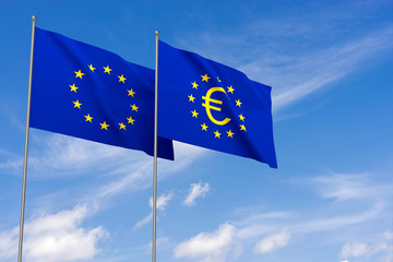 Flag of Europe Union with Euro Sign