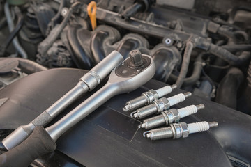 replacing spark plugs in the car