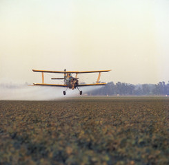 Biplane crop dusting