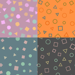 Set of Seamless pattern with geometric figures. Texture pattern. Vector.