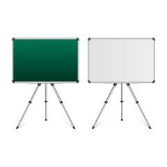Green and white empty school board. Vector illustration