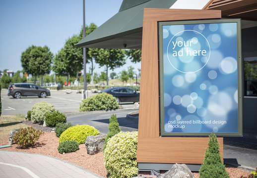 Advertising Kiosk Billboard Mockup