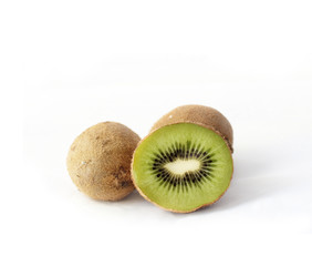 Organic kiwi isolated on white