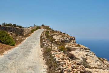 Road over the Dingli Cliffs. Malta