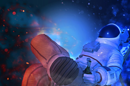 Fototapeta astronaut exploring arround