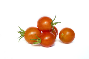 Cheery tomatoes isolated on white