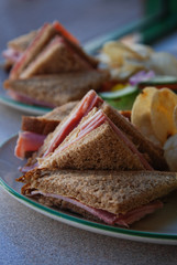 Sandwich with fresh vegetables, cheese and ham Fresh Salad