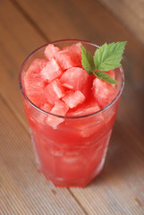 Summer Glass drink watermelon Cocktail Juice Minl Leaves Isolated