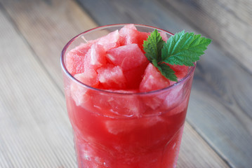 Summer Glass drink watermelon Cocktail Juice Minl Leaves Isolated