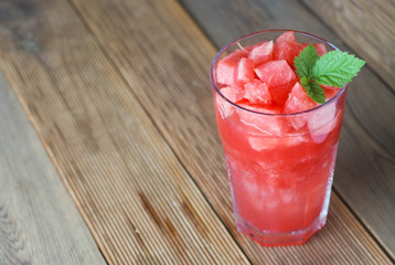 Summer Glass drink watermelon Cocktail Juice Minl Leaves Isolated