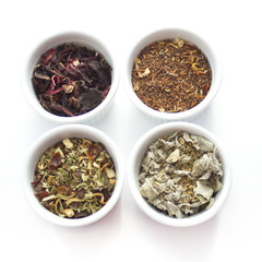 Herbal tea collection. Isolated on white