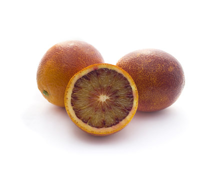 Ripe red blood oranges