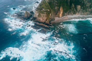 Aerial view of cliffs