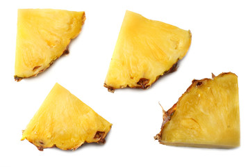 healthy background. pineapple slices isolated on white background top view