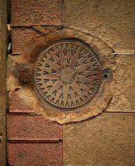 Vintage manhole cover in Valletta