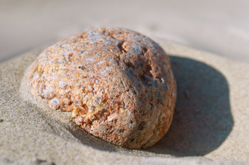 Natural stone from the sea. Pink sea stone.