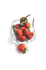 bowl of strawberries isolated on white