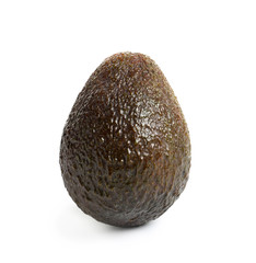 Ripe fresh avocado on white background
