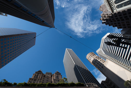 Low angle view of skyscrapers, San Francisco