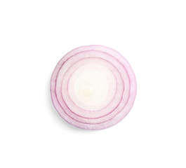 Obraz premium Fresh slice of red onion on white background