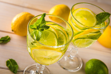 mojito on wooden background
