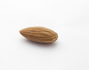 Single almond isolated on white