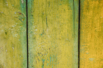 Wooden wall background or yellow and green textures