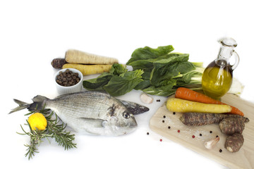 Fresh fish isolated on white  background