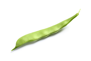 Fresh green bean on white background
