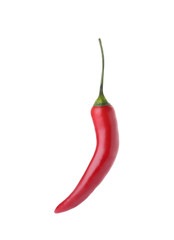 Ripe hot chili pepper on white background