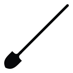 A black and white silhouette of a spade